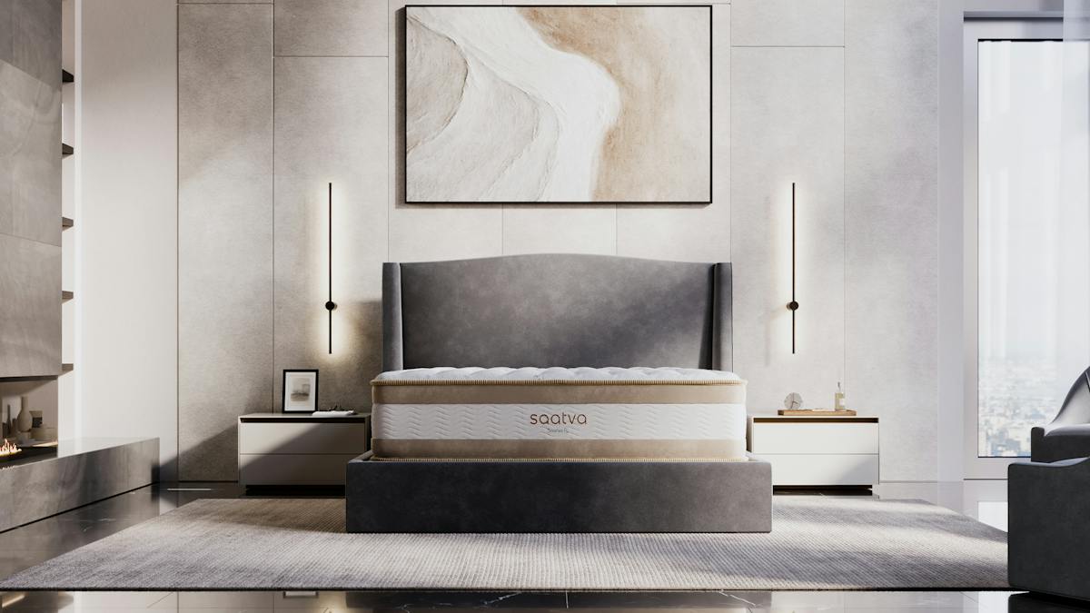 Saatva Rx mattress in a bedroom